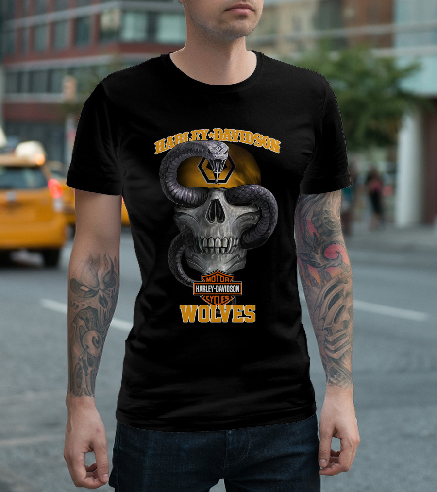 Harley Davidson Motor Cycles Wolves T-Shirt