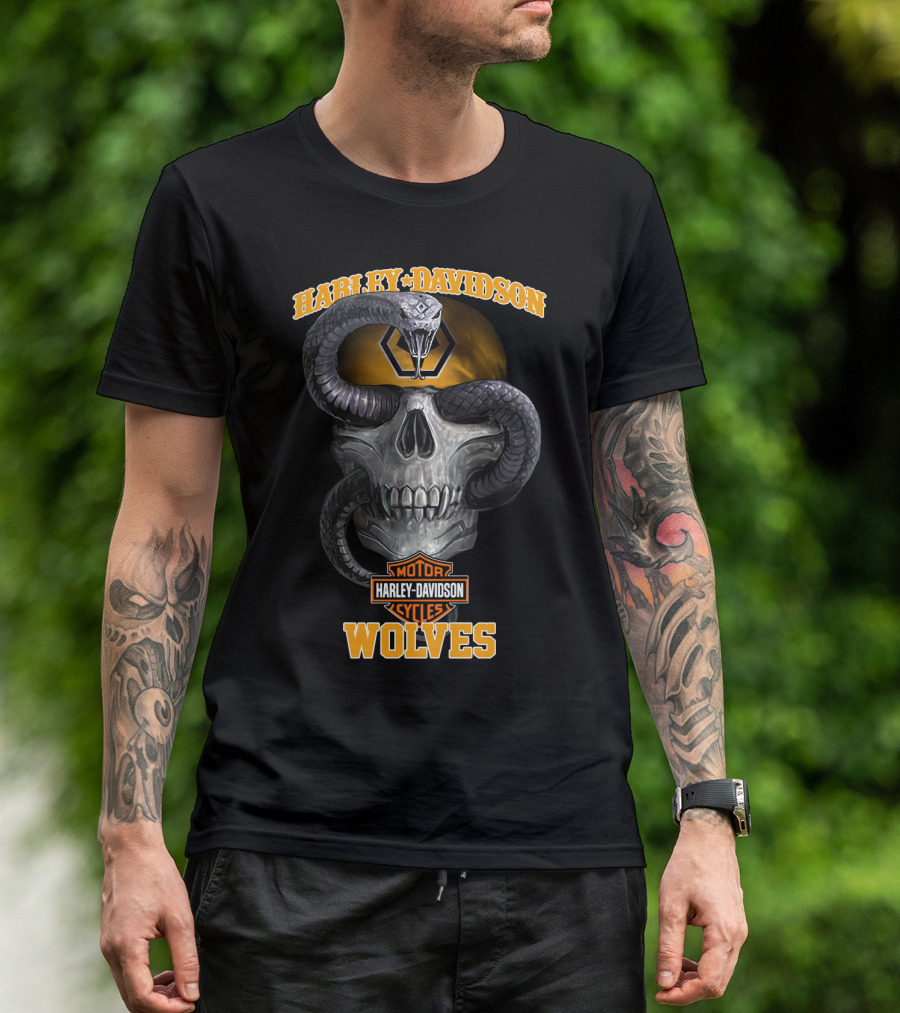 Harley Davidson Motor Cycles Wolves T-Shirt