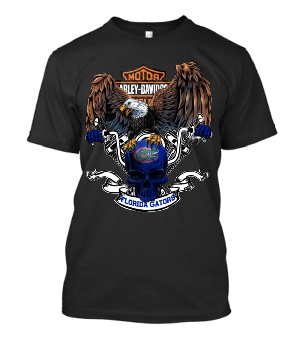 Florida Gators Eagle Skull Harley Davidson Motorcycles Ncaa T-Shirt
