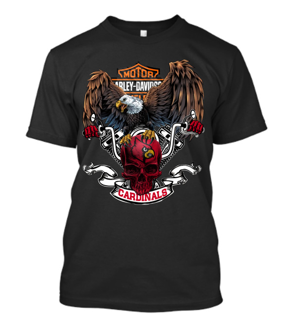 Harley Davidson Eagle Skull Louisville Cardinals T-Shirt