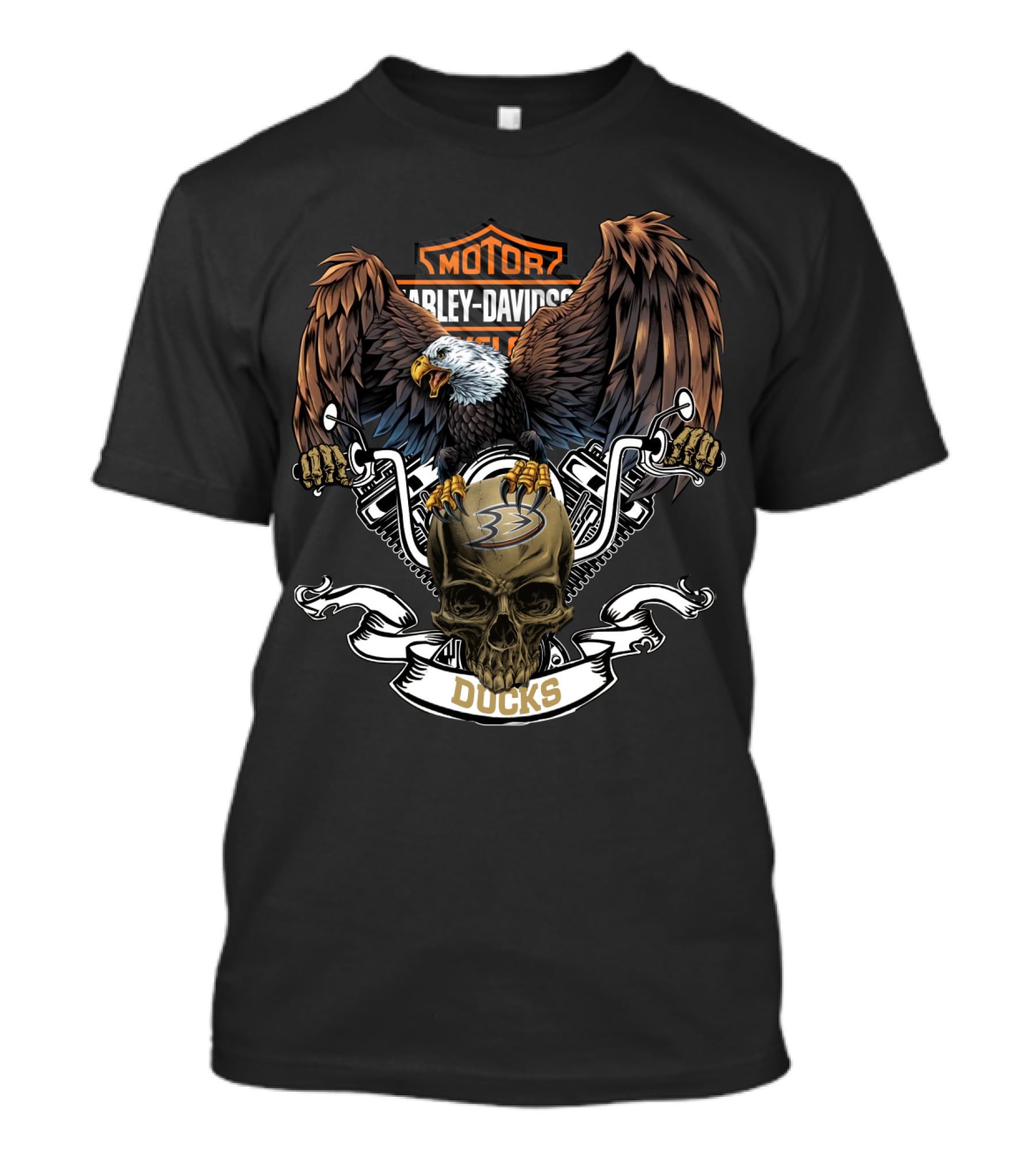 Harley Davidson Nhl Anaheim Ducks Eagle Skull T-Shirt