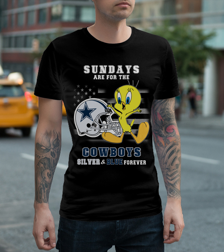 Sundays Are For The Cowboys Silver & Blue Forever Tweety T-Shirt