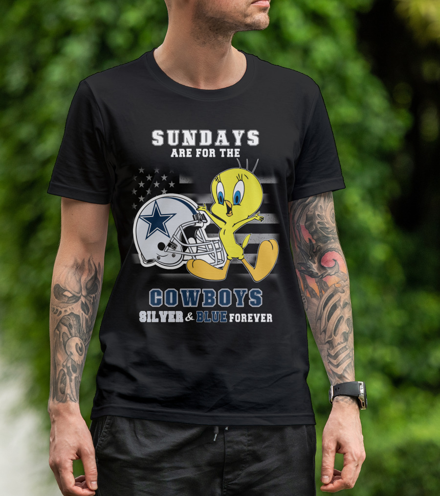 Sundays Are For The Cowboys Silver & Blue Forever Tweety T-Shirt