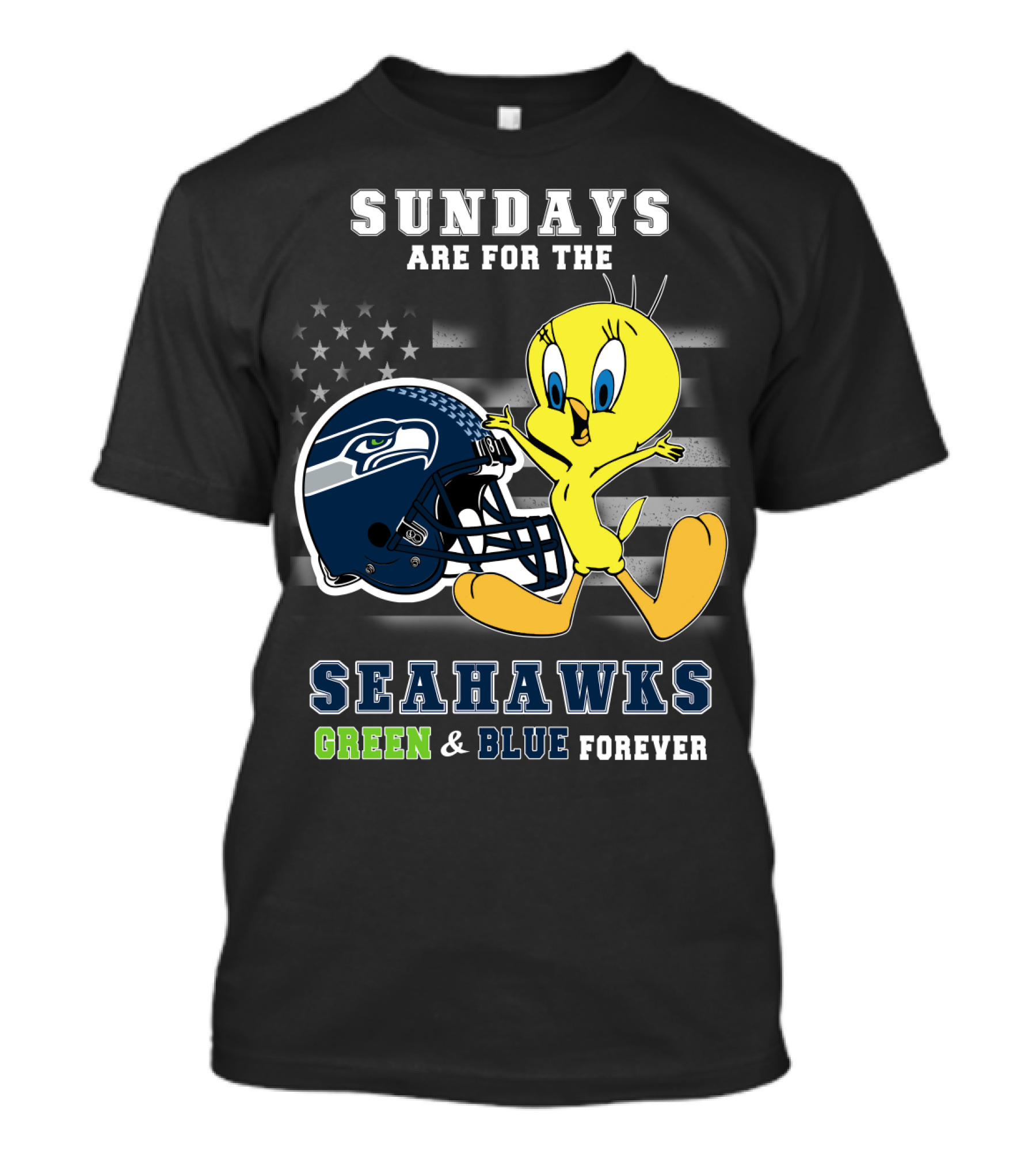 Sundays Are For The Seahawks Green And Blue Forever T-Shirt