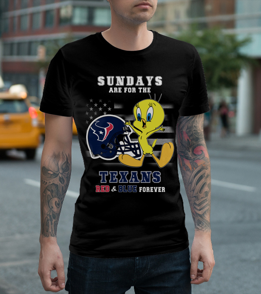 Sundays Are For The Texans Red & Blue Forever T-Shirt
