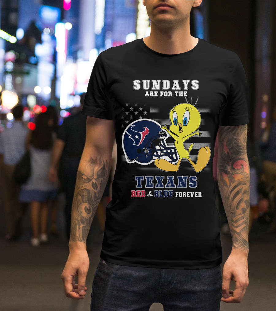 Sundays Are For The Texans Red & Blue Forever T-Shirt