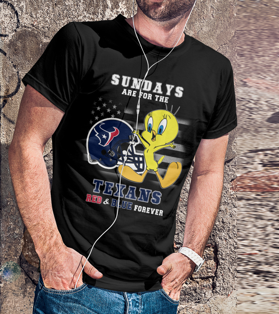 Sundays Are For The Texans Red & Blue Forever T-Shirt