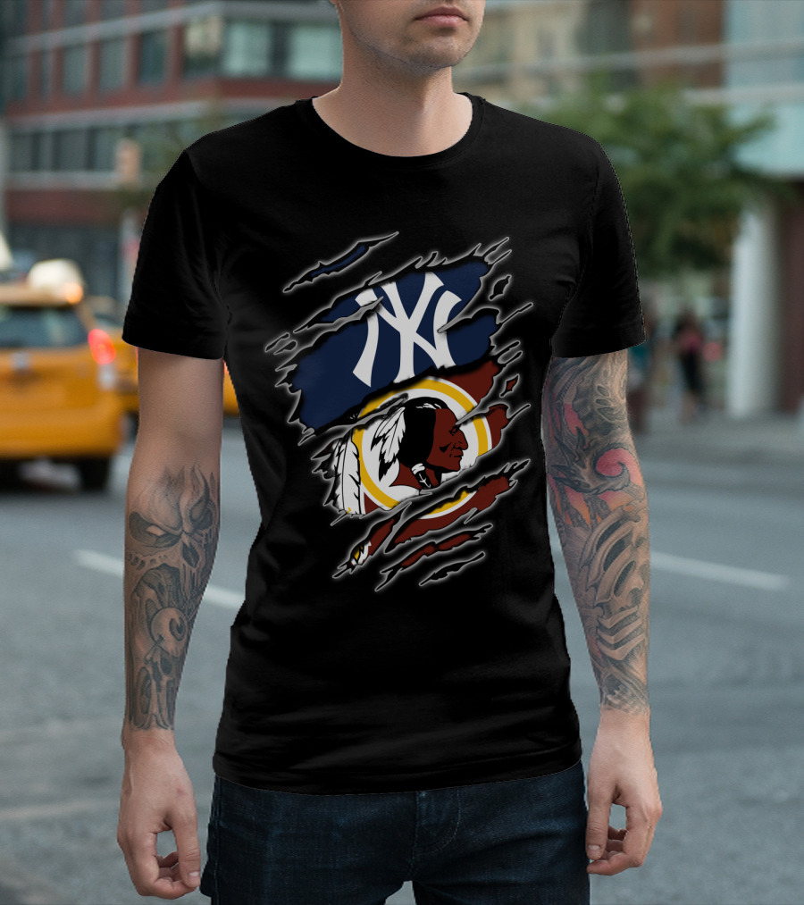Yankees And Redskins Fan Tribute T-Shirt