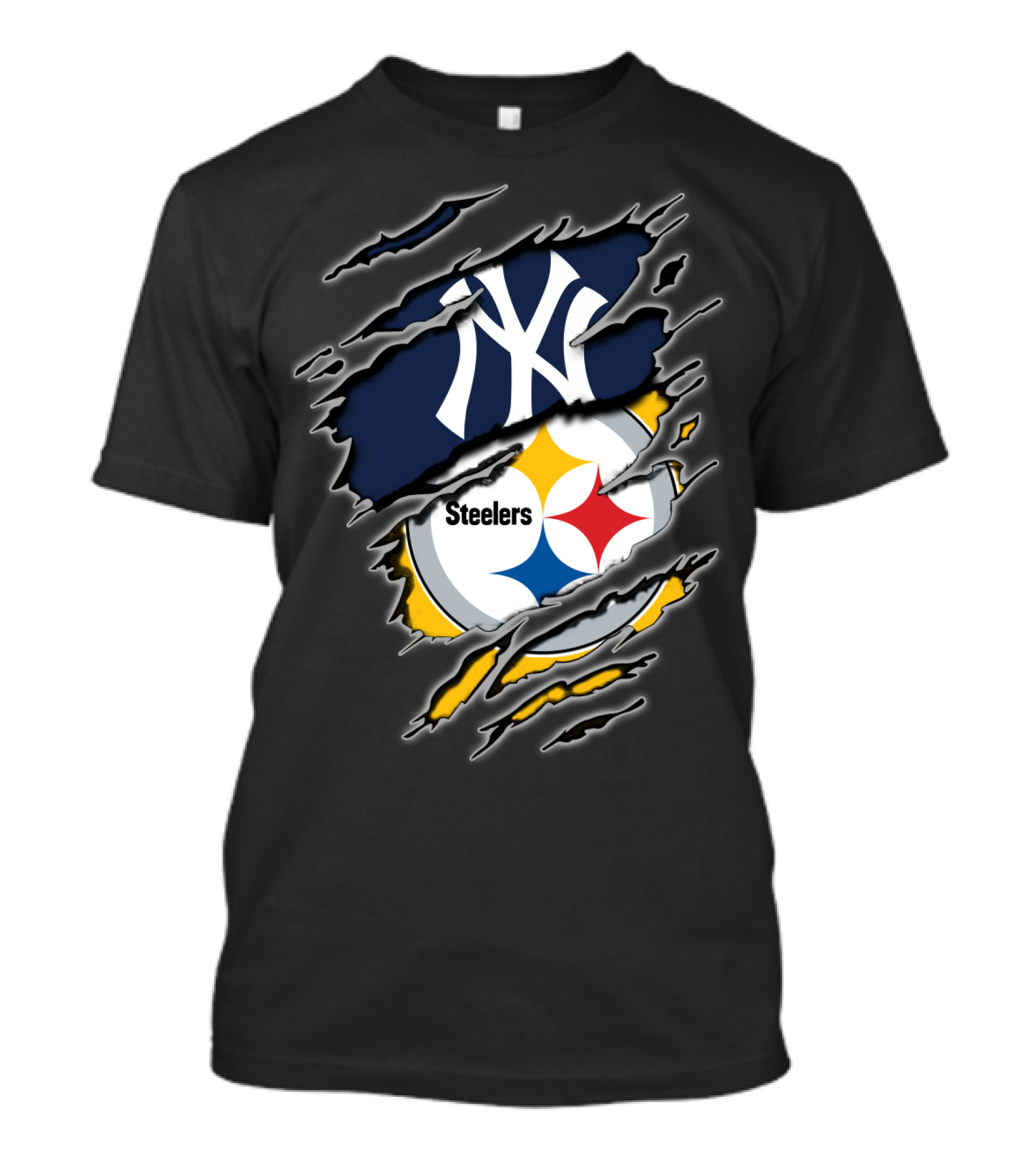 Yankees Steelers Fans Iconic Sports Logos T-Shirt