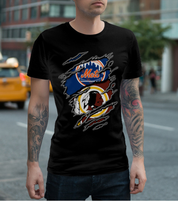 Mets Redskins Crossover Fan Tribute T-Shirt