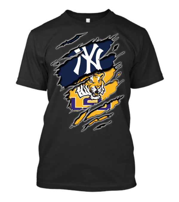 Yankees And Lsu Tigers Fan Fusion T-Shirt