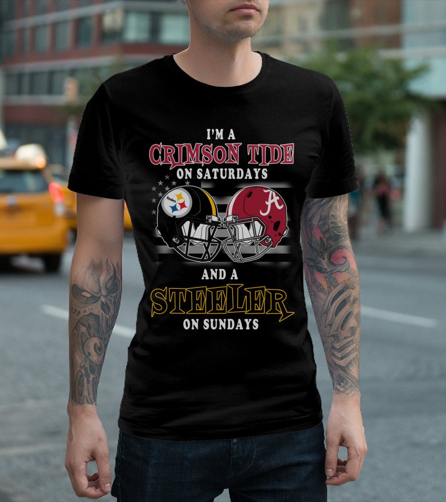 I'm A Crimson Tide On Saturdays And A Steeler On Sundays T-Shirt