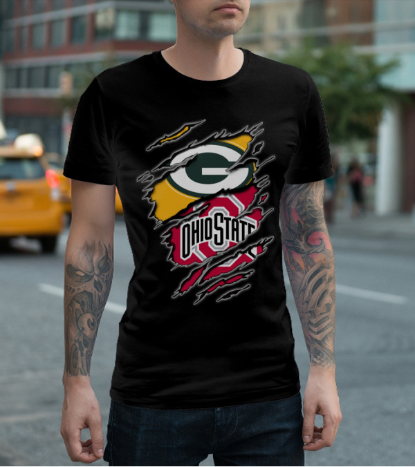 Green Bay Packers Ohio State Buckeyes Fan Combination T-Shirt