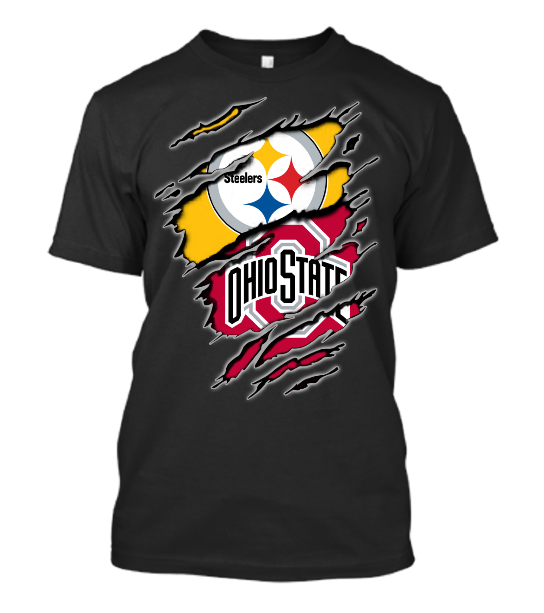 Steelers Ohio State Fan Crossover Claw Marks T-Shirt