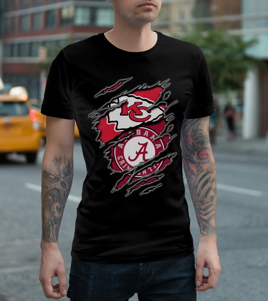 Alabama Crimson Tide Kansas City Chiefs Football Fans T-Shirt