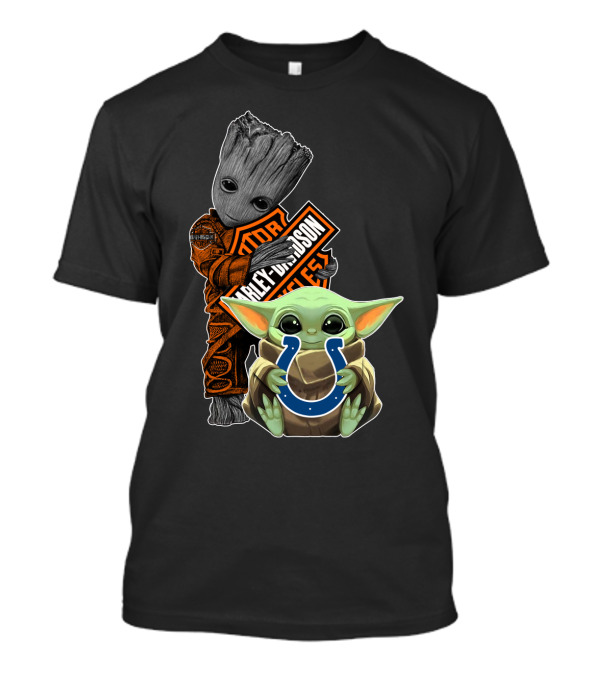 Harley Davidson Groot Colts Baby Yoda T-Shirt