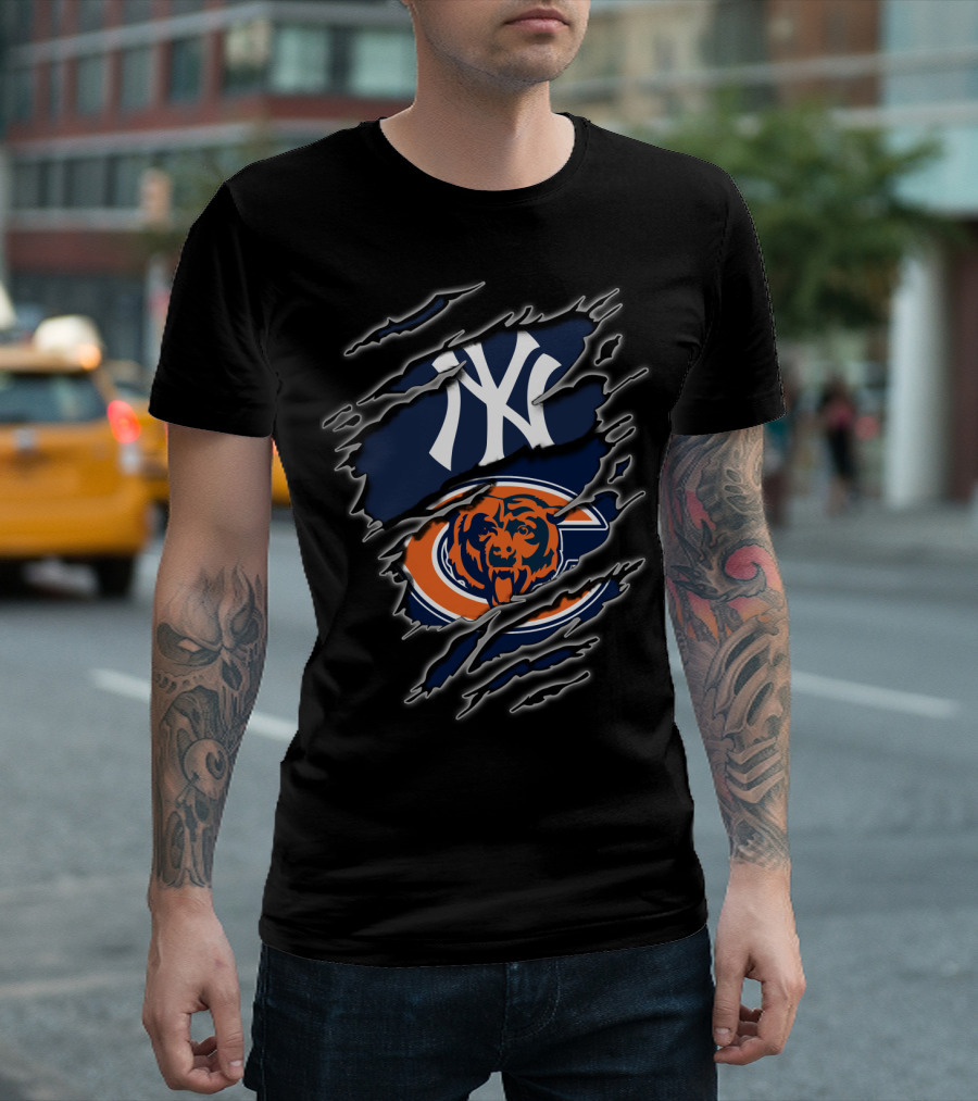 New York Yankees Chicago Bears Fans T-Shirt