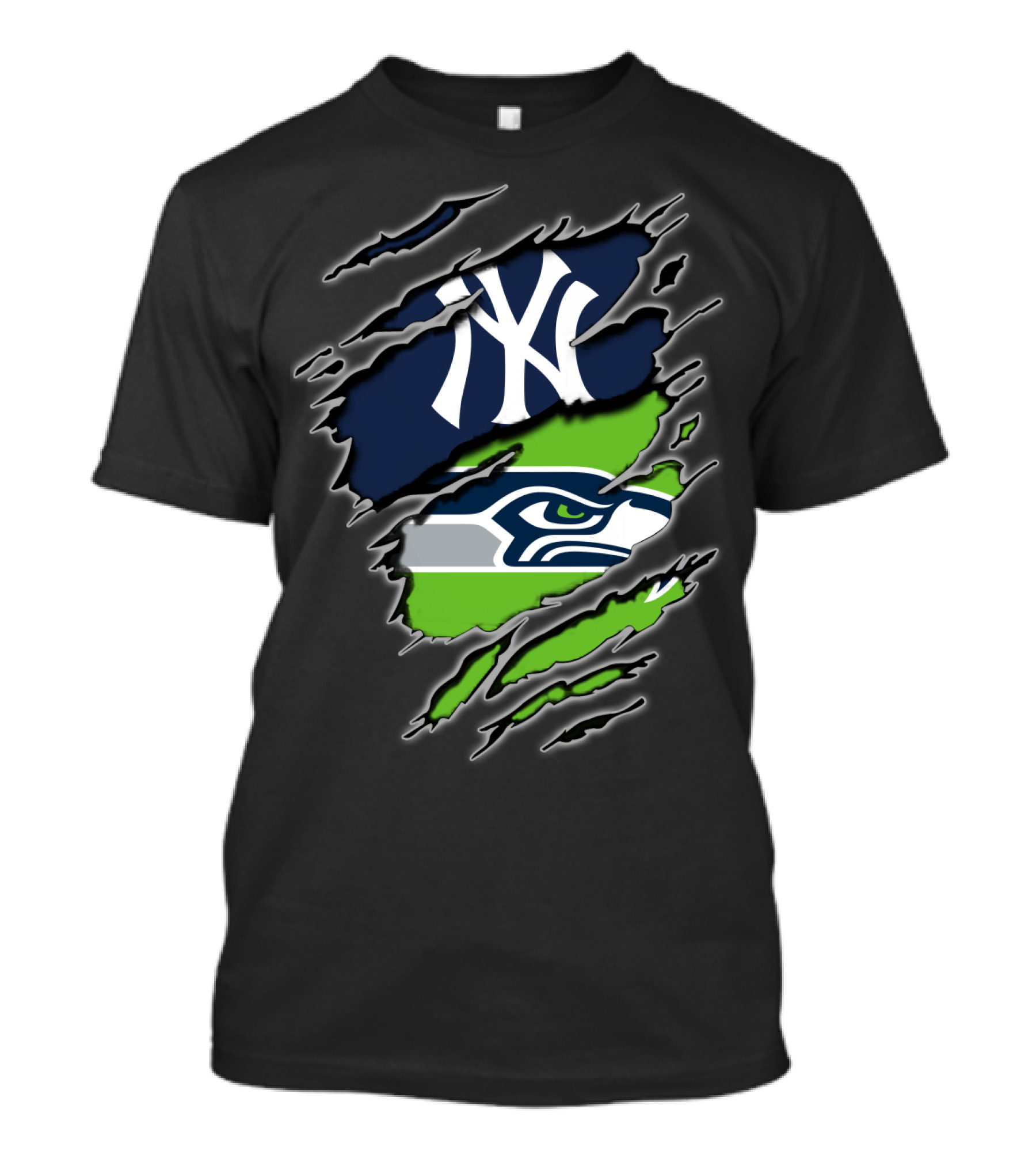 Yankees Seahawks Fan Dual Loyalty T-Shirt