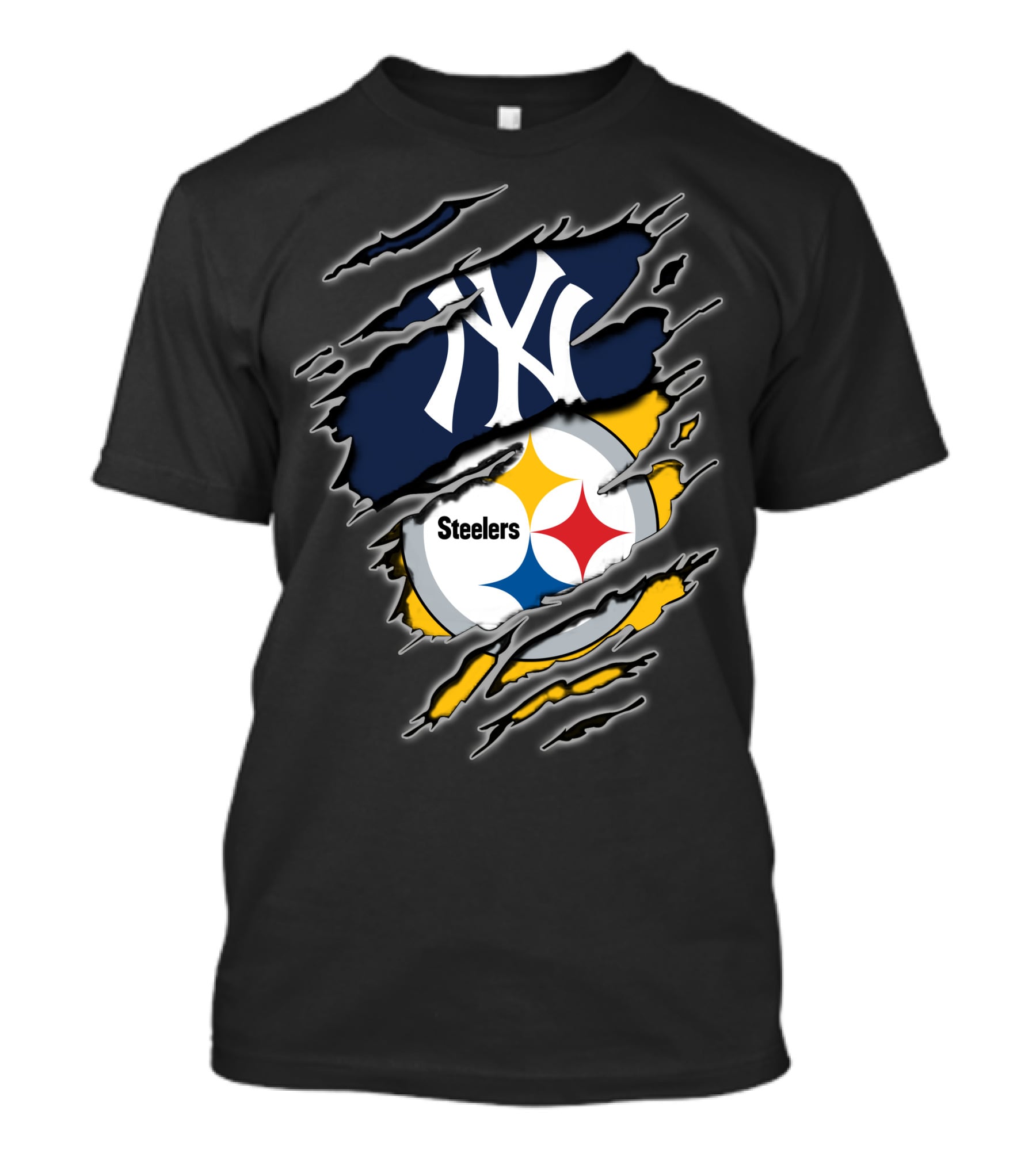 New York Yankees Pittsburgh Steelers Fan Fusion T-Shirt