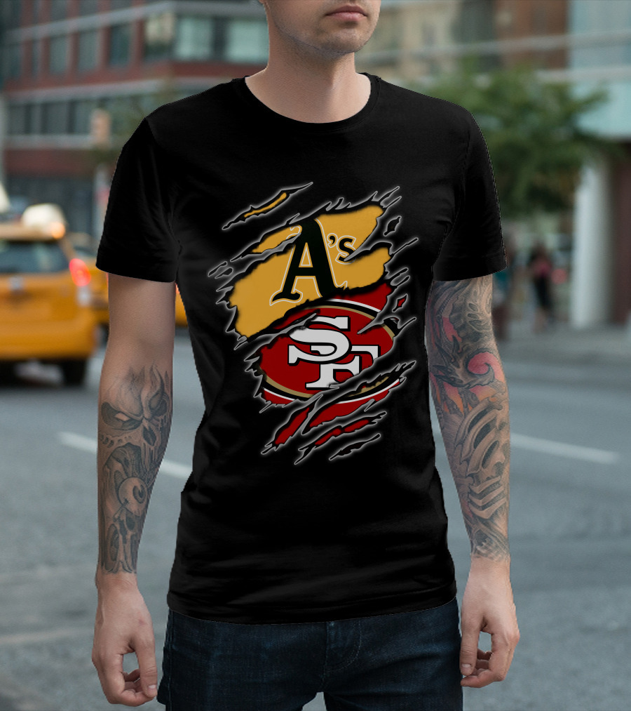 Oakland A's And San Francisco 49ers Fan Tribute T-Shirt