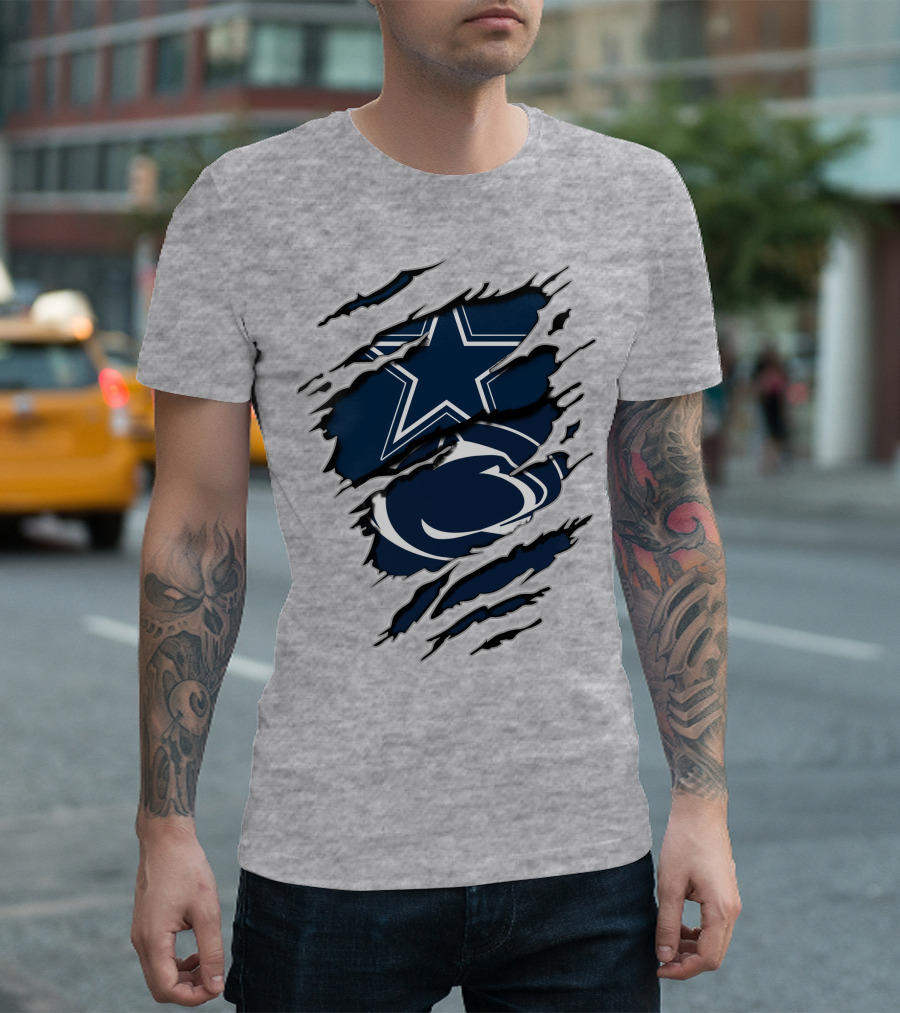 Dallas Cowboys Penn State Nittany Lions Claw Marks T-Shirt