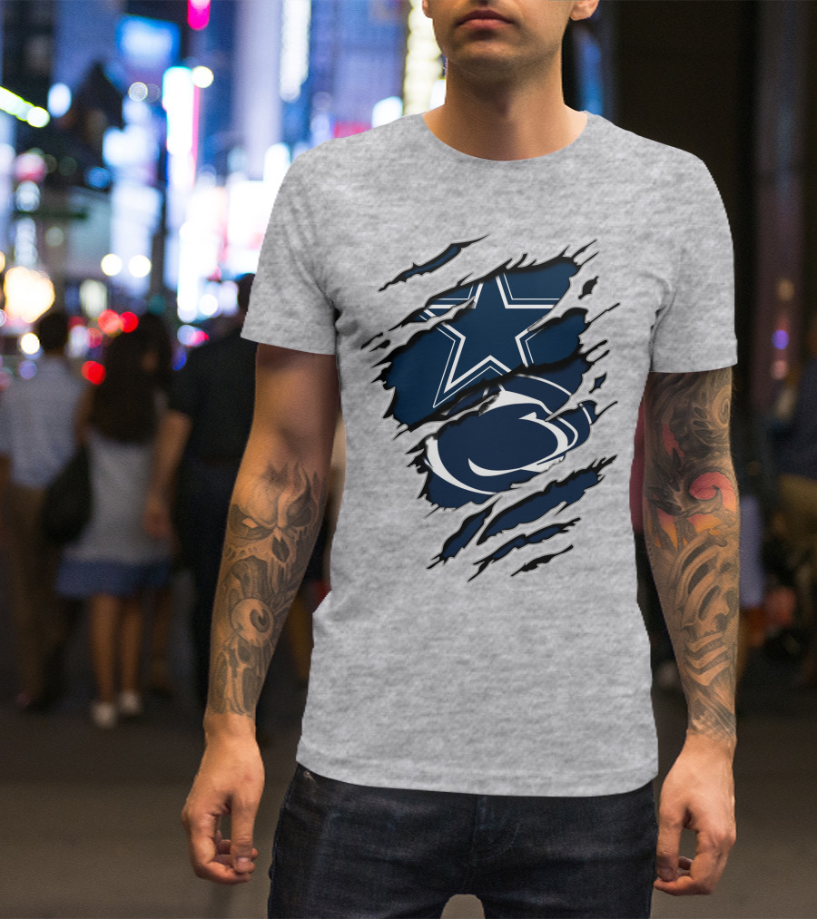 Dallas Cowboys Penn State Nittany Lions Claw Marks T-Shirt