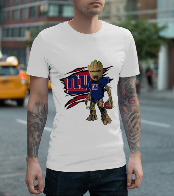 I Am Groot New York Giants Football Fan Mashup T-Shirt