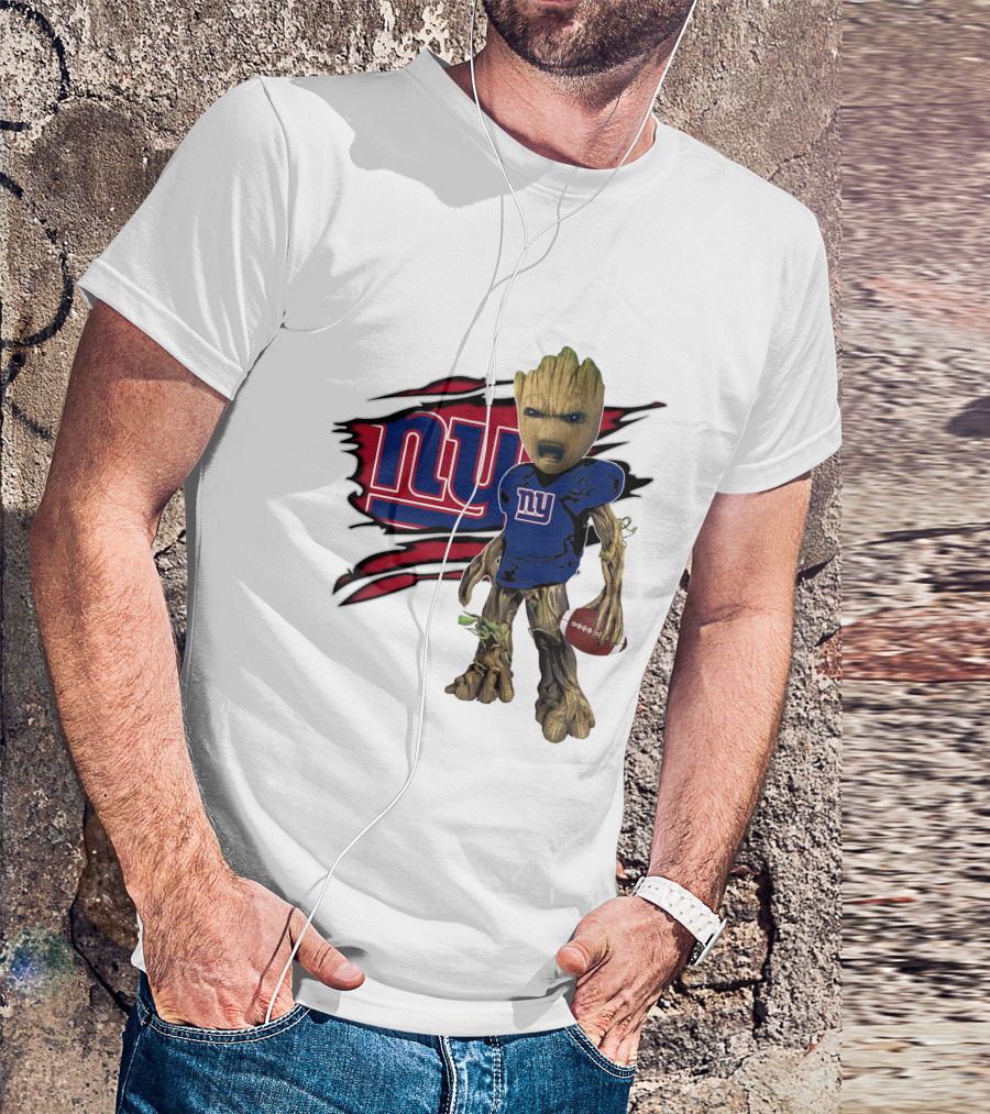I Am Groot New York Giants Football Fan Mashup T-Shirt