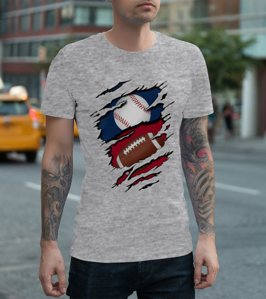 Baseball And Football Fusion T-Shirt