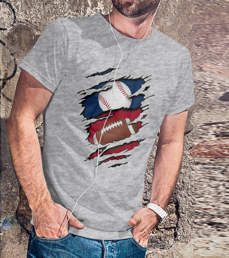 Baseball And Football Fusion T-Shirt