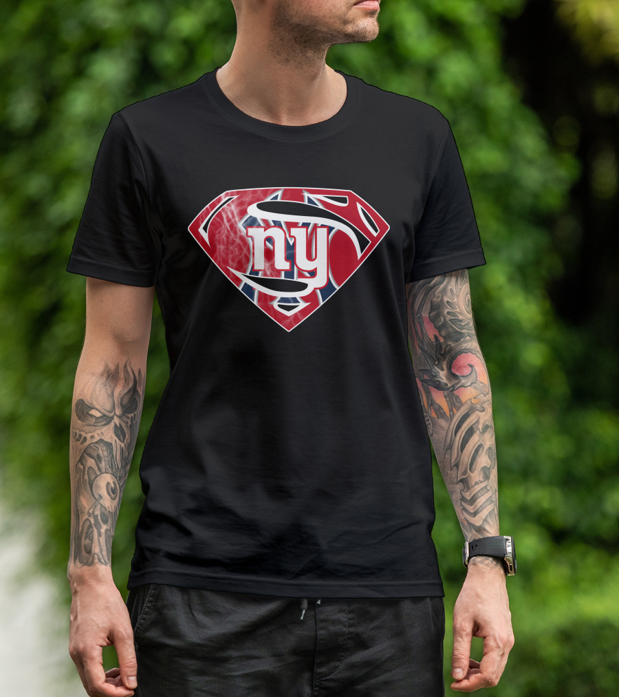NY Superman Logo Fan Superhero Football T-Shirt