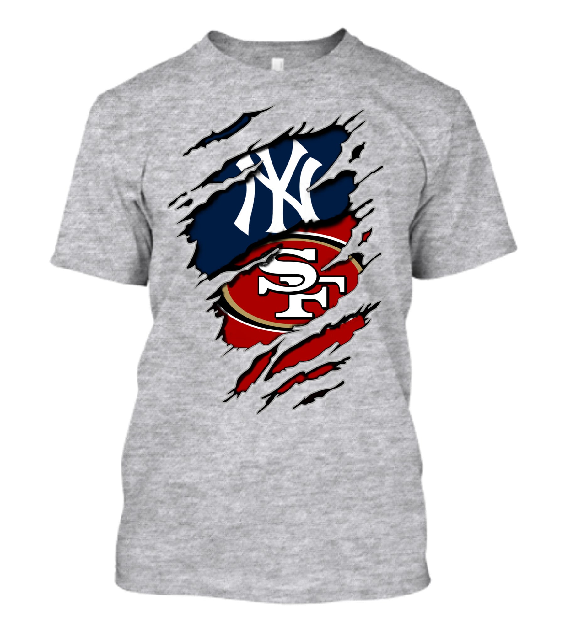 Yankees 49Ers NY SF Sports Logo Mashup T-Shirt