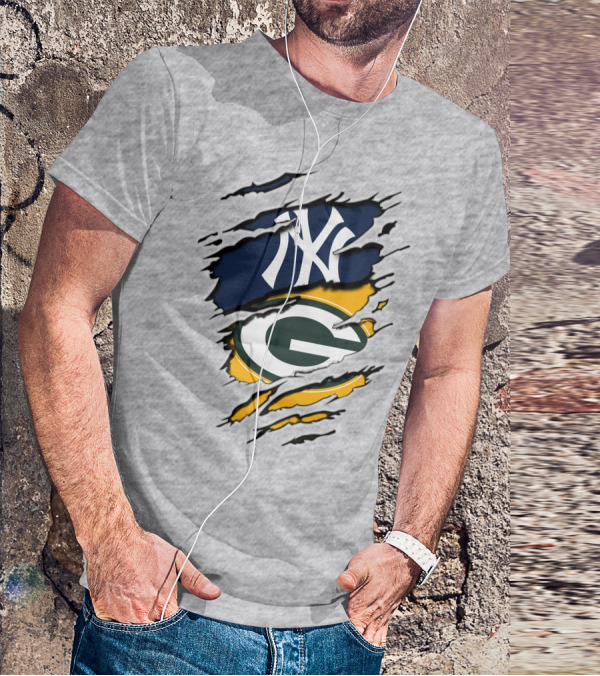 Packers Yankees Dual Team Spirit Collaboration T-Shirt