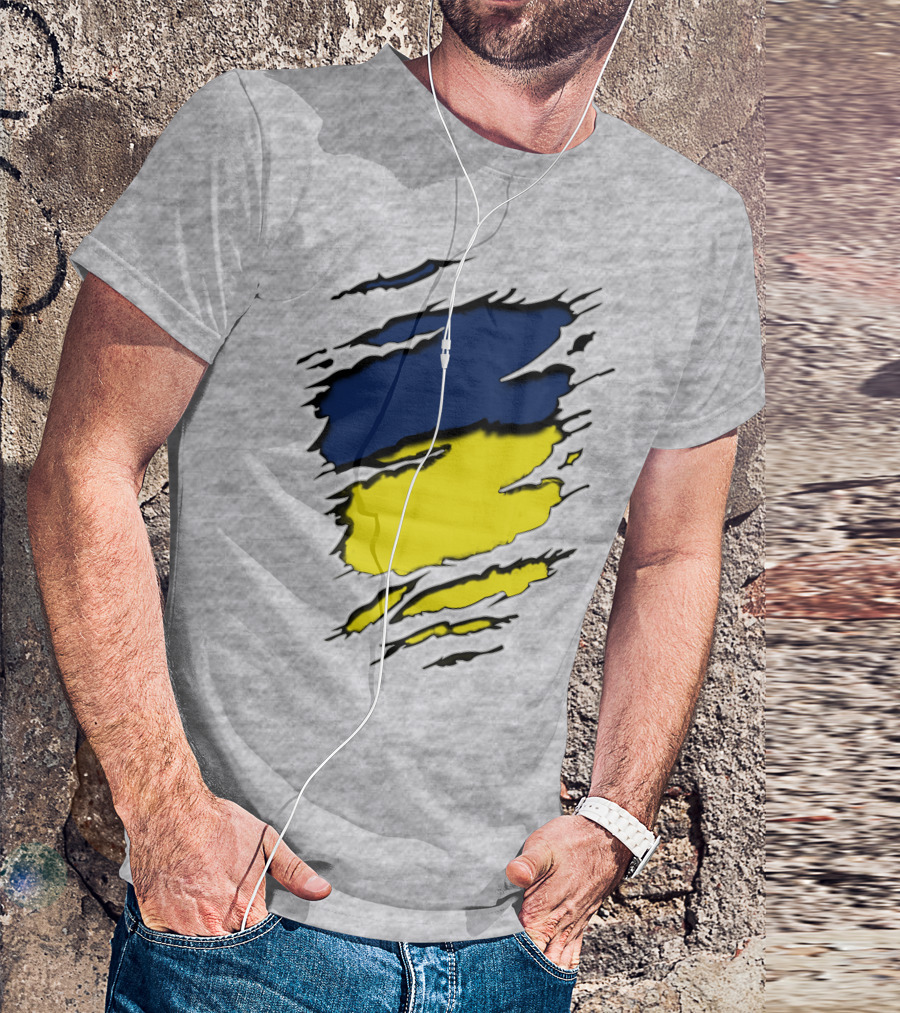 Yan Pack Blue Yellow Claw Marks T-Shirt