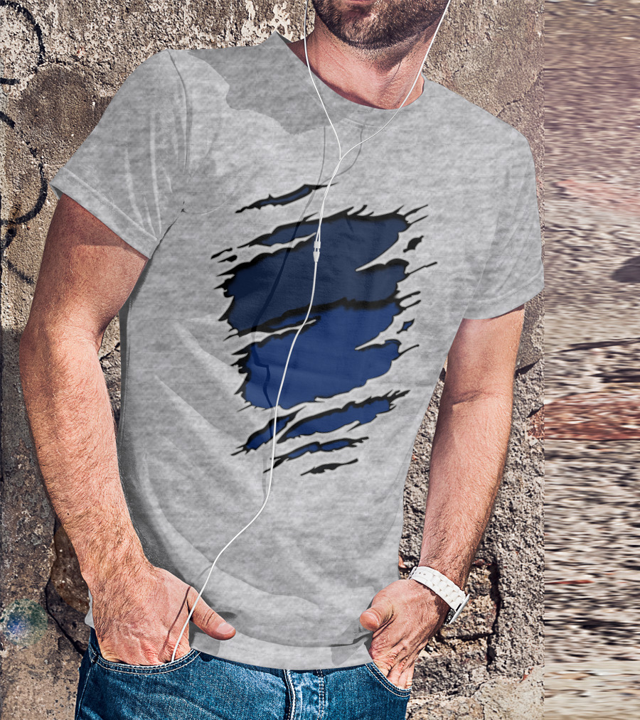Cow Yan Blue Claw Marks T-Shirt