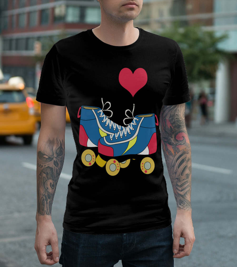I Love Roller Skates Retro Colorful T-Shirt