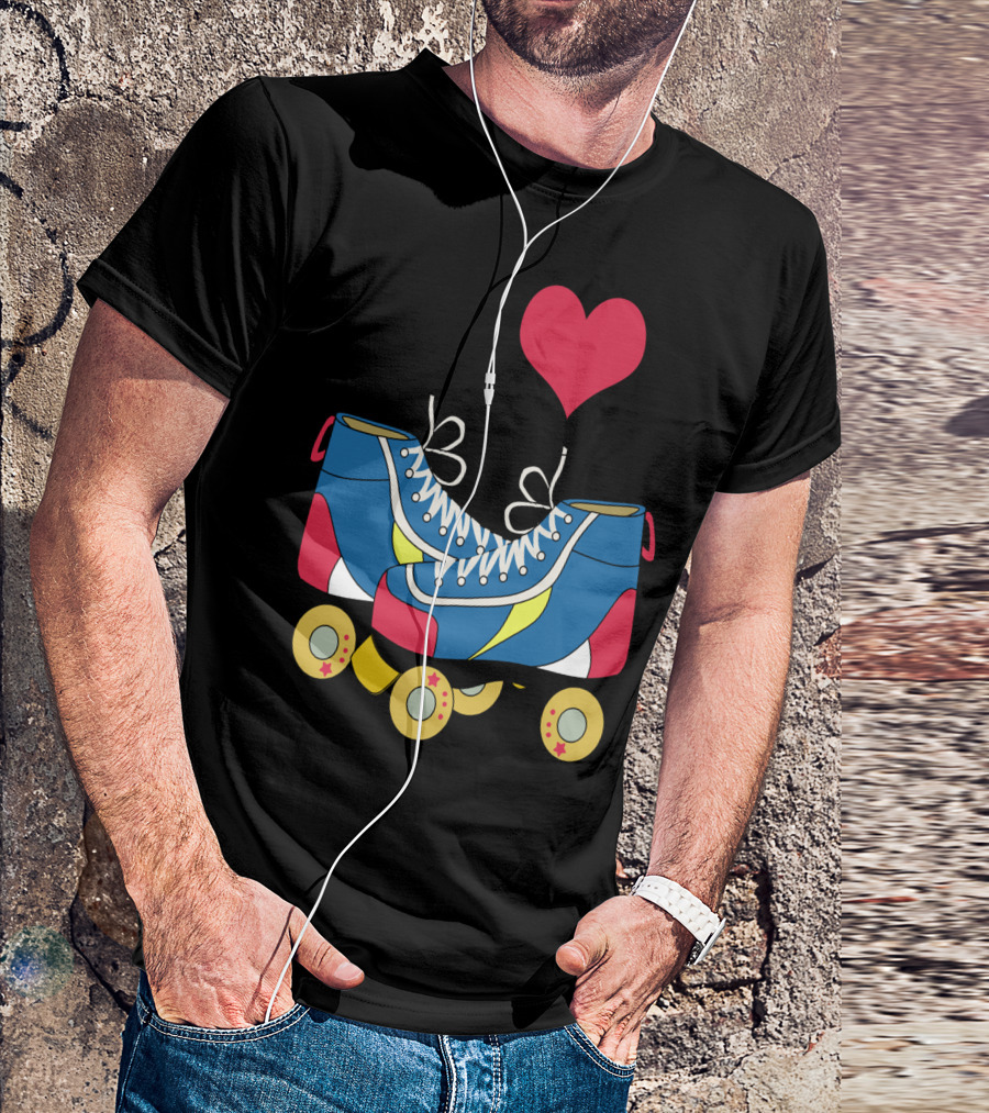 I Love Roller Skates Retro Colorful T-Shirt