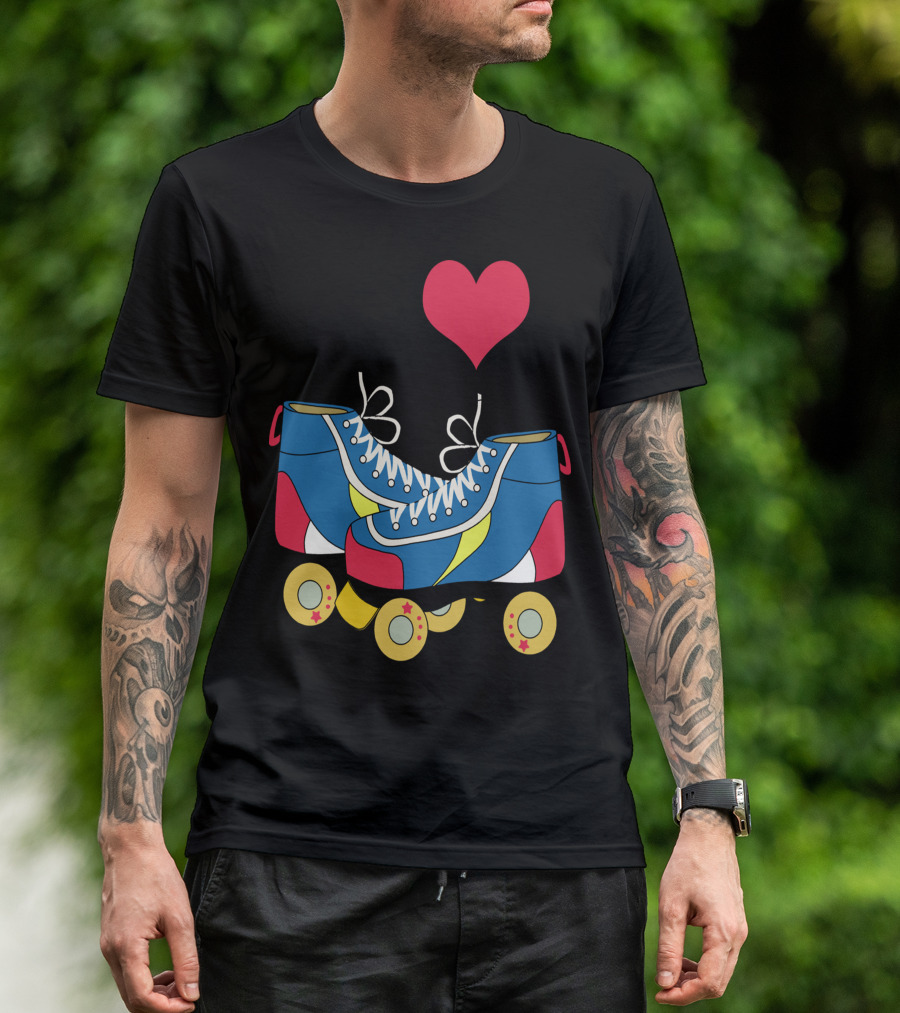 I Love Roller Skates Retro Colorful T-Shirt
