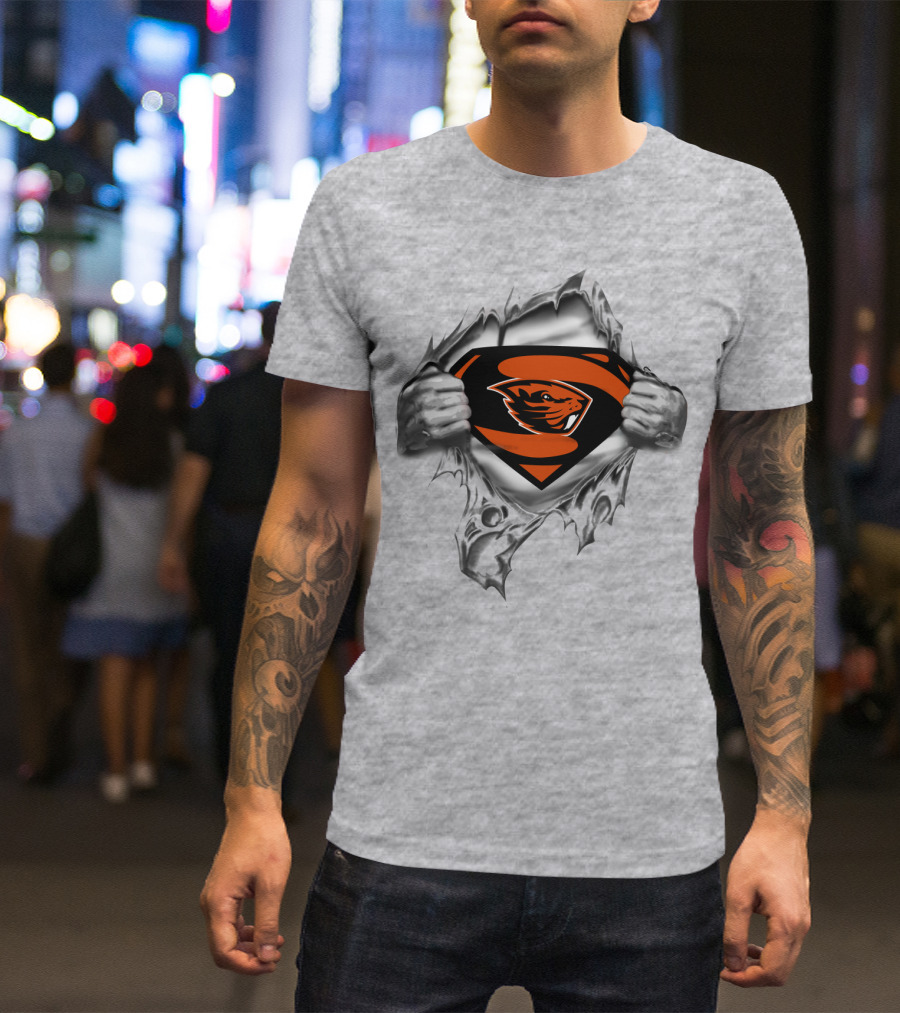 Oregon State Beavers Superhero Emblem T-Shirt