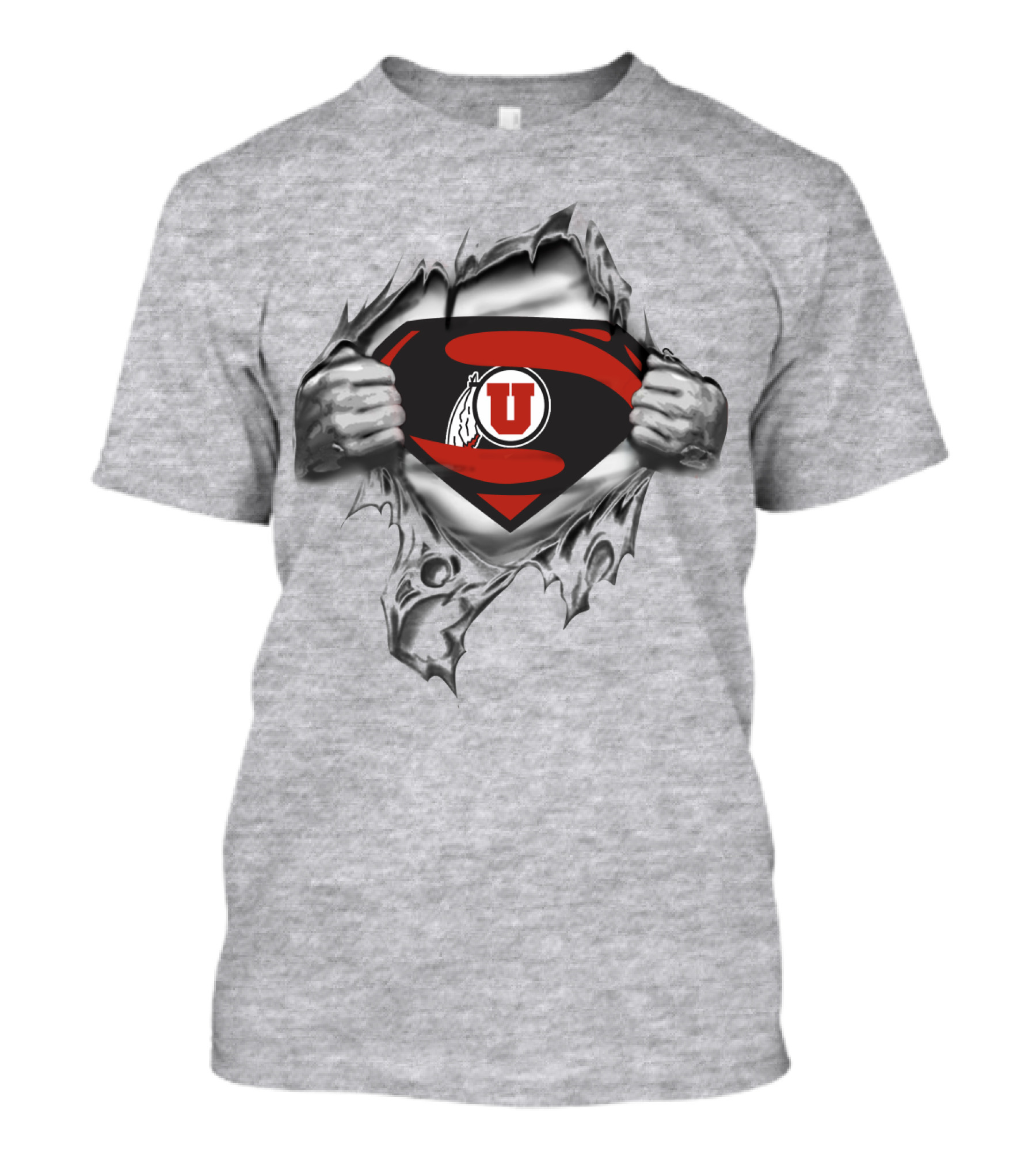 Superman S Logo With Utah Utes Tearing Effect T-Shirt