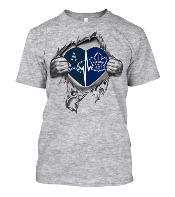 Cowboys Toronto Maple Leafs Heart T-Shirt