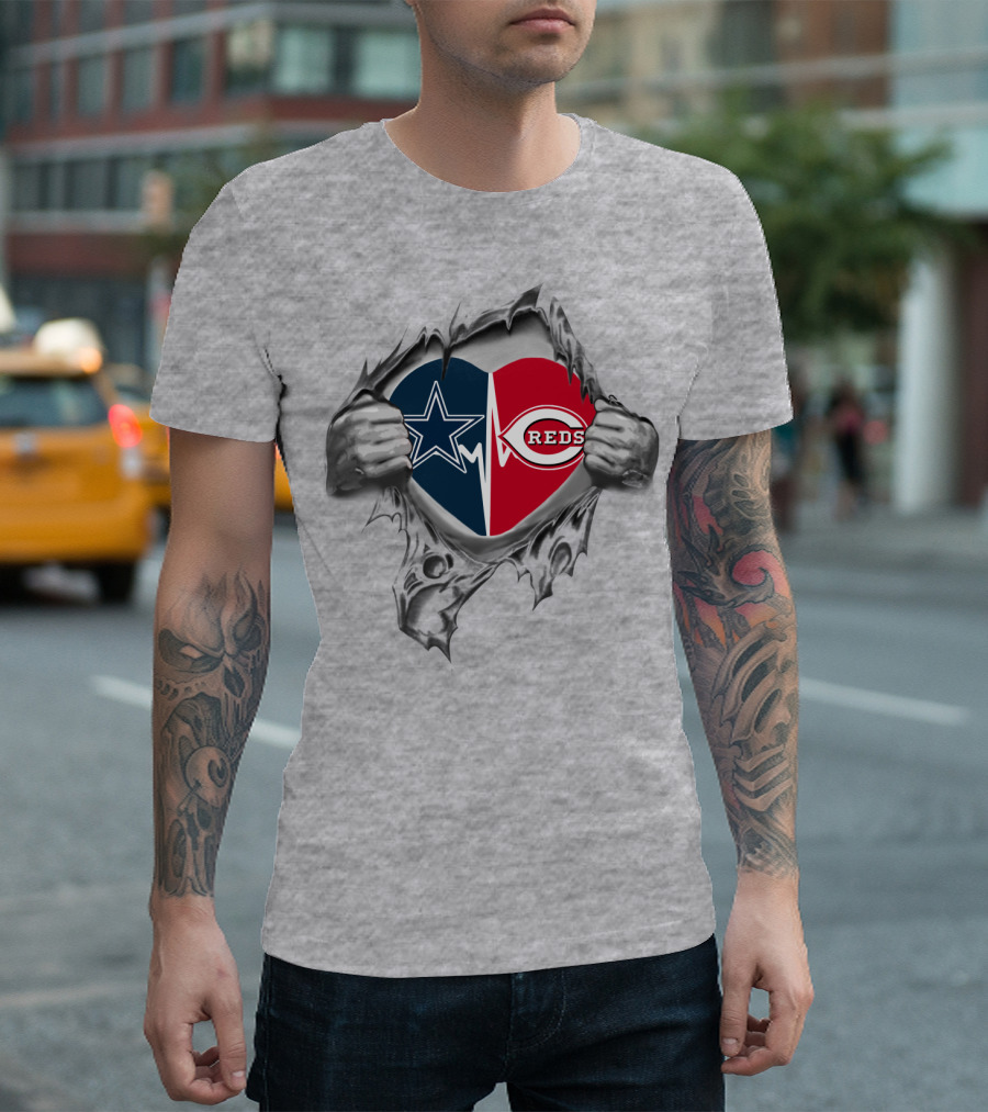 Cowboys Reds Star and C Heart It's In My Heart T-Shirt