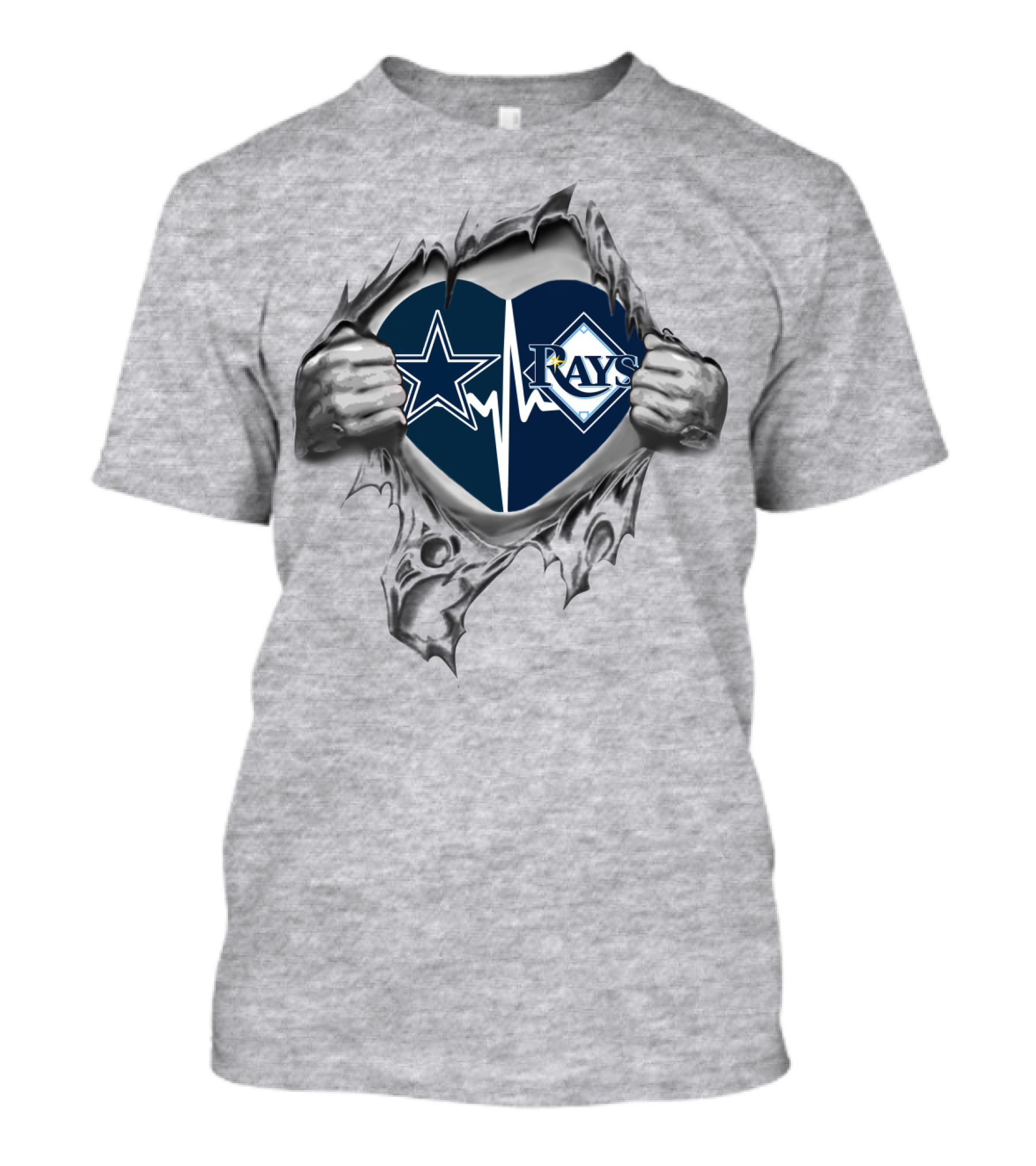 Cowboys Rays Heartbeat Fan Spirit T-Shirt