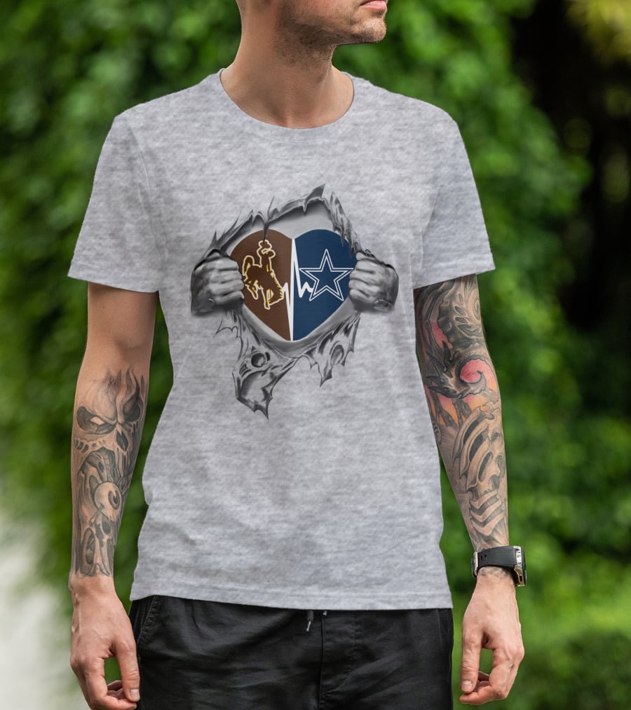 Cowboys Wyoming Cowboys Heart Shaped T-Shirt