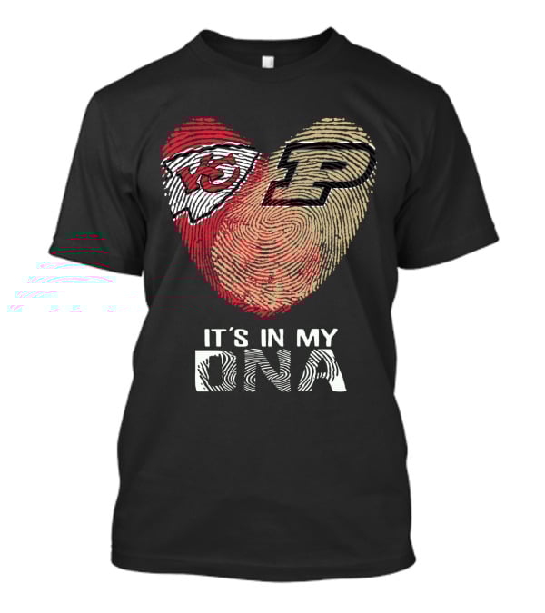Chiefs Purdue It's In My DNA Heart Fingerprint T-Shirt