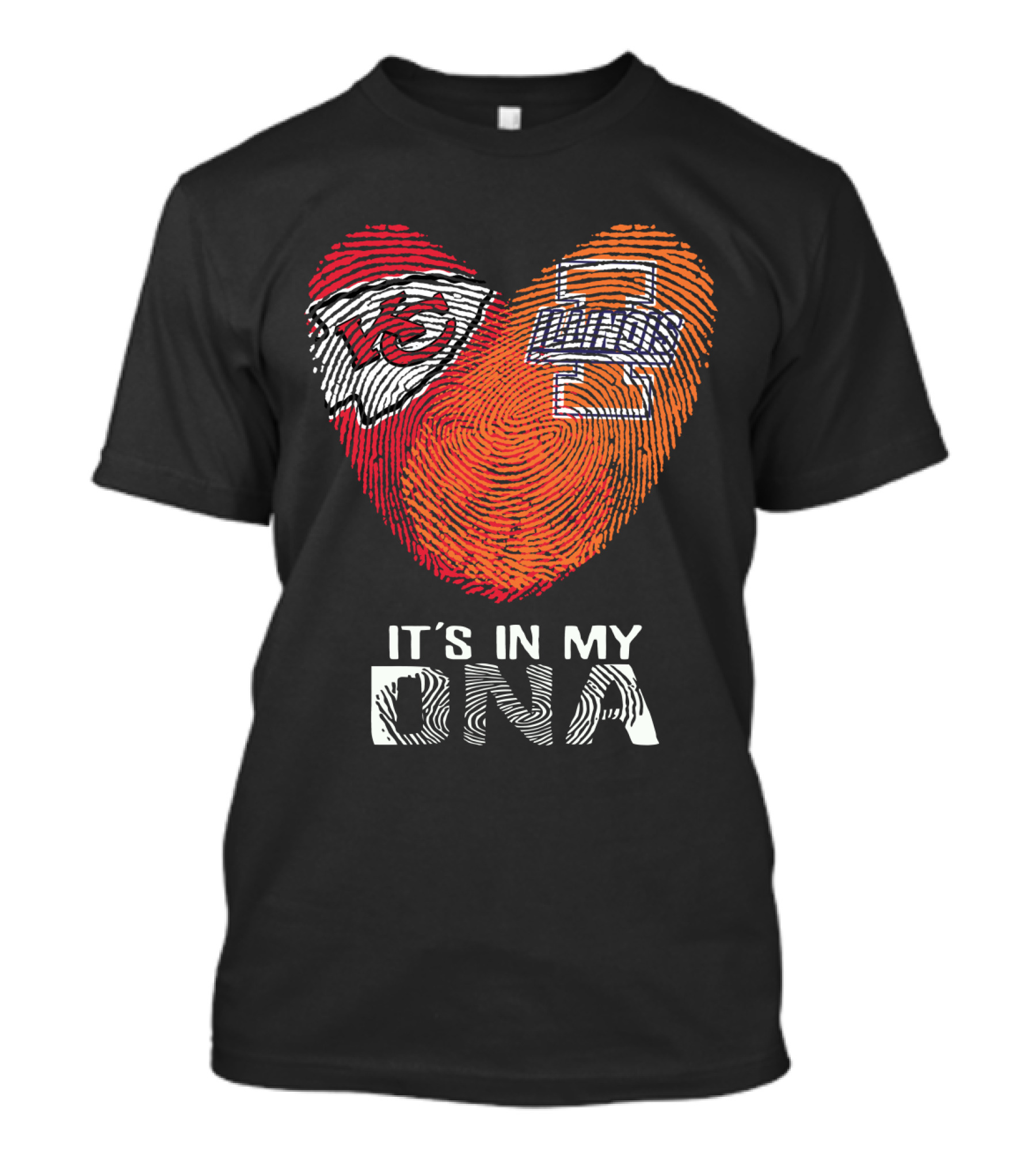Chiefs Illinois It's In My DNA Fingerprint Kansas City Football T-Shirt