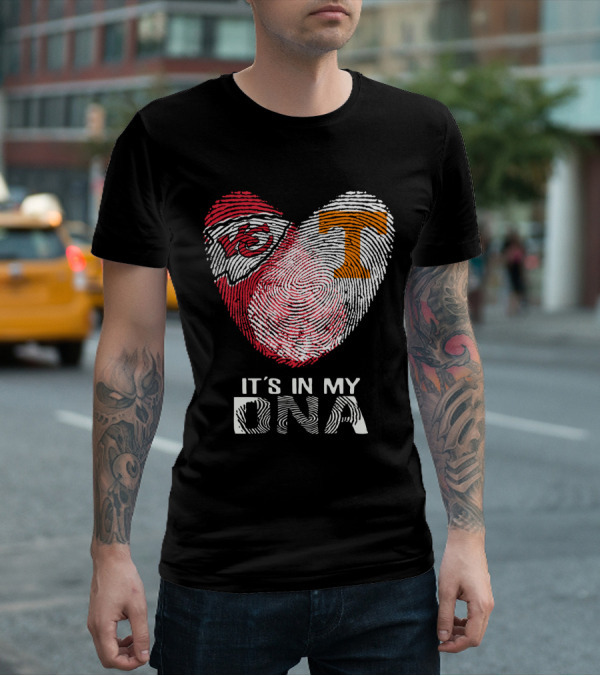 Chiefs Tennessee It's In My DNA Heart Fingerprint T-Shirt