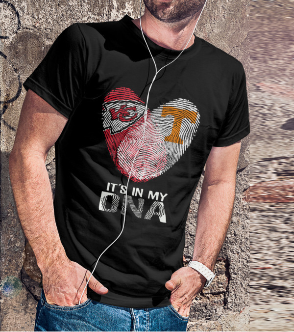 Chiefs Tennessee It's In My DNA Heart Fingerprint T-Shirt