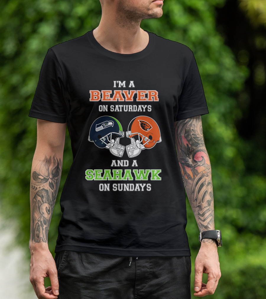 I'm A Beaver On Saturdays And A Seahawks On Sundays T-Shirt