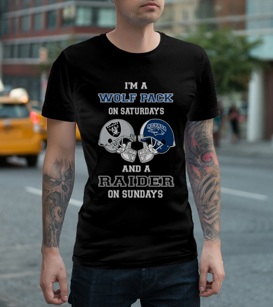 I'm A Wolf Pack On Saturdays And A Raider On Sundays T-Shirt